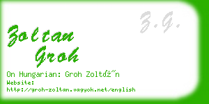 zoltan groh business card